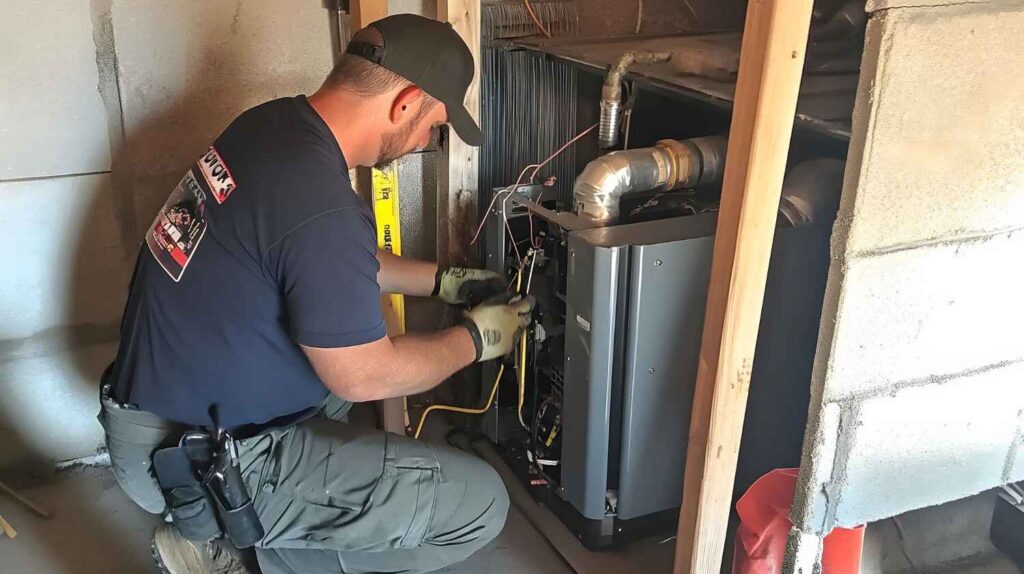 Technician Working on Furnace