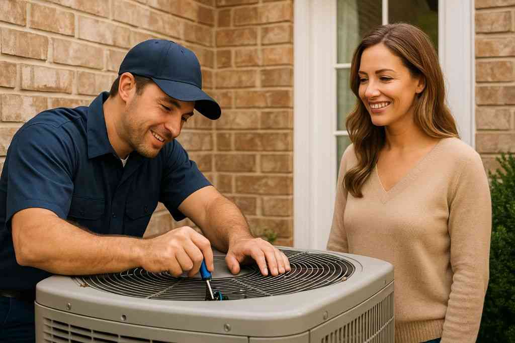 Air Conditioner Getting Maintenance Performed